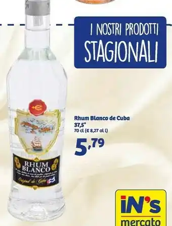 Blanco de cuba rhum