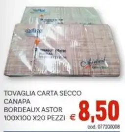Vivo Supermercati Tovaglia carta secco canapa bordeaux astor 100x100 x20 pezzi offerta