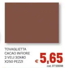 Vivo Supermercati Tovaglietta cacao infiore 2 veli 30x40 x250 pezzi offerta