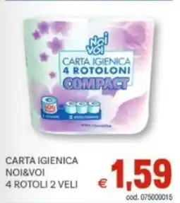 Vivo Supermercati Carta igienica noi&voi 4 rotoli 2 veli offerta