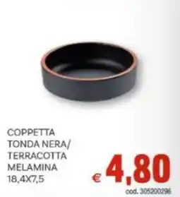 Vivo Supermercati Coppetta tonda nera/ terracotta melamina 18,4x7,5 offerta