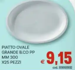 Vivo Supermercati Piatto ovale grande b.co pp mm 300 x25 pezzi offerta