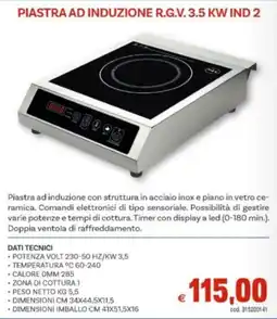 Vivo Supermercati Piastra ad induzione R.G.V. 3.5 KW IND 2 offerta