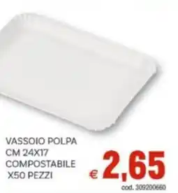 Vivo Supermercati Vassoio polpa cm 24x17 compostabile x50 pezzi offerta