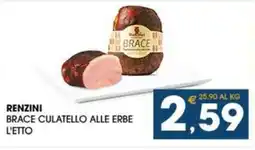 SeBón Supermercati Renzini brace culatello alle erbe l'etto offerta