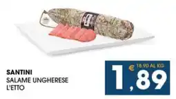 SeBón Supermercati Santini salame ungherese l'etto offerta