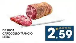 SeBón Supermercati De luca capocollo trancio l'etto offerta