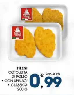 SeBón Supermercati Fileni cotoletta di pollo con spinaci-classica offerta