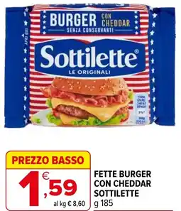 Iperal Fette burger con cheddar SOTTILETTE offerta