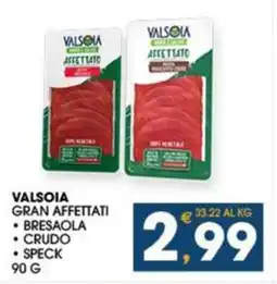 SeBón Supermercati Valsoia gran affettati bresaola crudo speck offerta