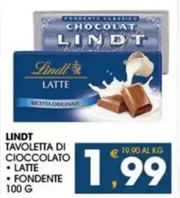 SeBón Supermercati Lindt tavoletta di cioccolato offerta