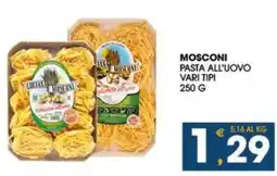 SeBón Supermercati Mosconi pasta all'uovo vari tipi offerta
