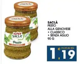 SeBón Supermercati Saclà pesto alla genovese offerta