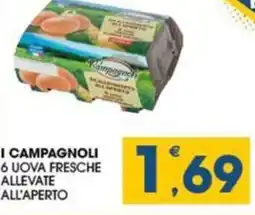 SeBón Supermercati I campagnoli 6 uova fresche allevate all'aperto offerta