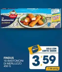 SeBón Supermercati Findus bastoncini di merluzzo offerta