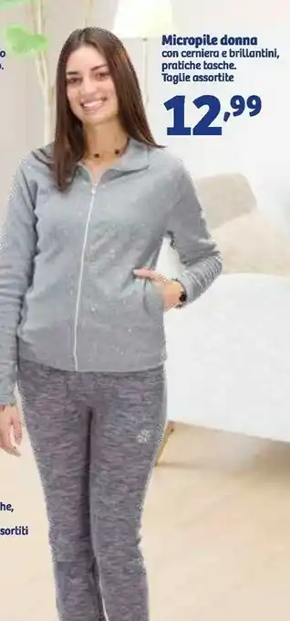 Micropile donna con cerniera e brillantini