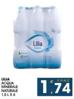SeBón Supermercati Lilia acqua minerale naturale offerta
