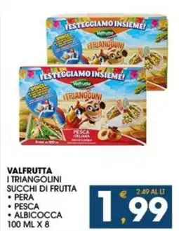 SeBón Supermercati Valfrutta i triangolini succhi di frutta offerta