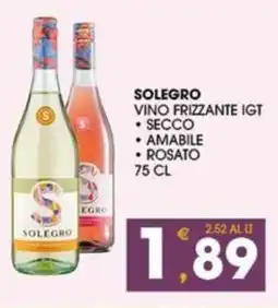 SeBón Supermercati Solegro vino frizzante IGT offerta