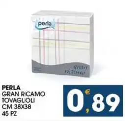 SeBón Supermercati Perla gran ricamo tovaglioli cm 38x38 45 pz offerta