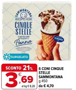 Iperal 6 coni cinque stelle SAMMONTANA g offerta