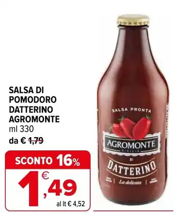 Iperal Salsa di pomodoro datterino AGROMONTE offerta