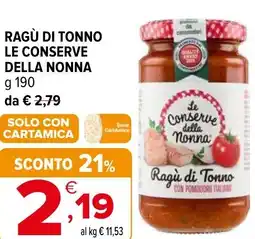 Iperal Ragù di tonno LE CONSERVE DELLA NONNA offerta