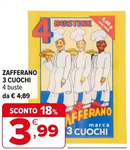 Iperal Zafferano 3 cuochi 4 buste offerta