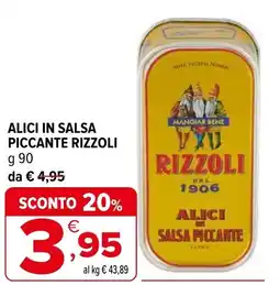 Iperal Alici in salsa piccante RIZZOLI offerta