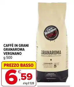 Iperal Caffè in grani granaroma VERGNANO offerta