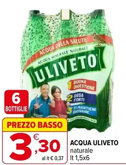 Iperal Acqua ULIVETO naturale offerta