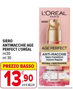 Iperal Siero antimacchie age perfect L'ORÉAL offerta