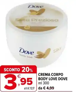 Iperal Crema corpo body love DOVE offerta