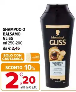 Iperal Shampoo o balsamo GLISS offerta