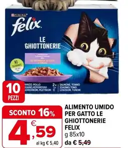 Iperal Alimento umido per gatto le ghiottonerie FELIX offerta