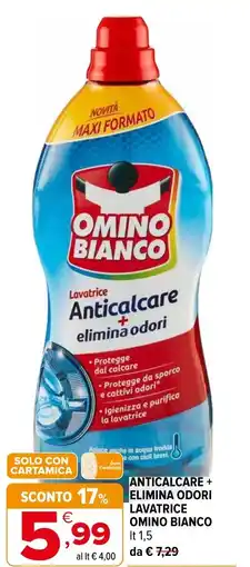 Iperal Anticalcare + elimina odori lavatrice OMINO BIANCO offerta