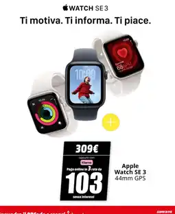 MediaWorld Apple Watch SE 3 44mm GPS offerta
