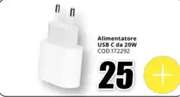 MediaWorld Alimentatore USB C da 20W offerta
