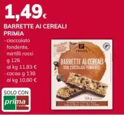 Basko Barrette ai cereali PRIMIA offerta