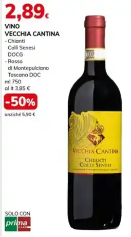 Basko Vino VECCHIA CANTINA Chianti Colli Senesi DOCG Rosso di Montepulciano Toscana DOC offerta