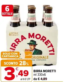 Iperal Birra MORETTI offerta