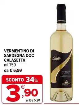 Iperal Vermentino di sardegna DOC CALASETTA offerta