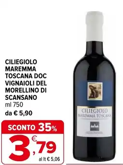 Iperal Ciliegiolo maremma toscana doc vignaioli del morellino di scansano offerta