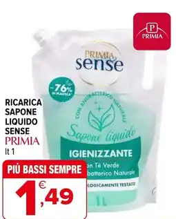 Iperal Ricarica sapone liquido sense PRIMIA offerta