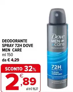 Iperal Deodorante spray 72h dove men care offerta