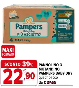 Iperal Pannolino o mutandino pampers baby-dry offerta