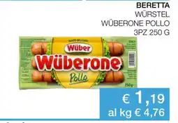 Coop BERETTA WÜRSTEL WÜBERONE POLLO offerta