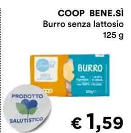 Coop COOP BENE.SÌ BURRO SENZA LATTOSIO offerta