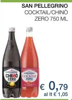 Coop SAN PELLEGRINO COCKTAIL/CHINÒ ZERO 750 ML offerta