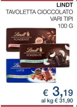 Coop LINDT TAVOLETTA CIOCCOLATO offerta